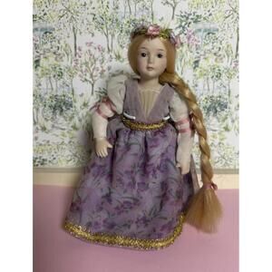 Vintage 1986 Avon Collectibles Porcelain Doll with Long Blonde Braid